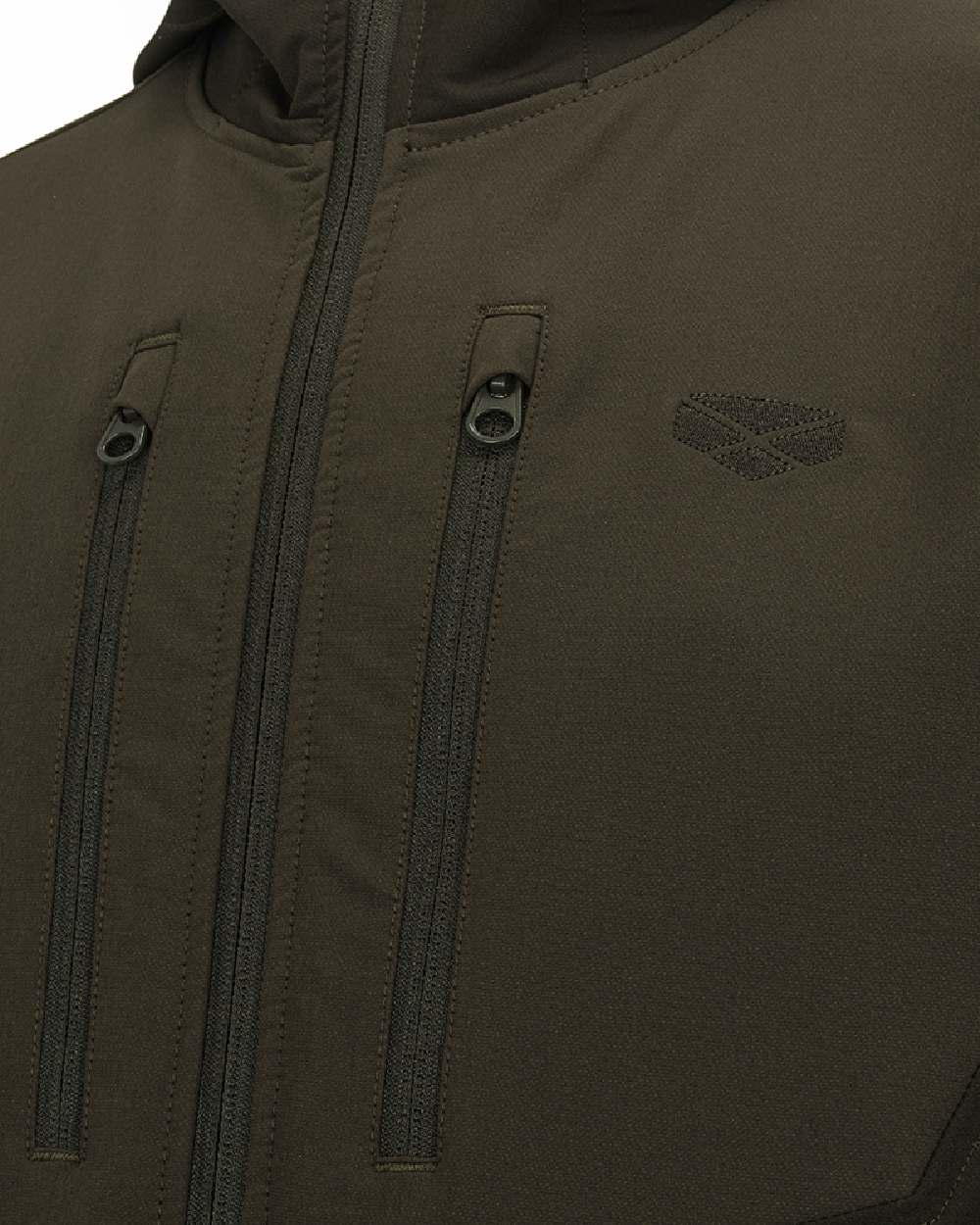 Green Coloured Hoggs of Fife Mens Ardross 4 Way Active Jacket on white background