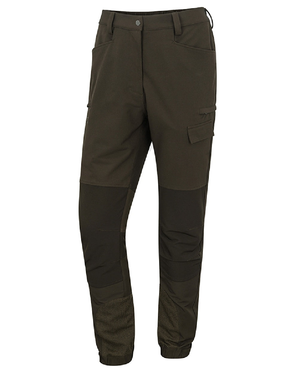 Green Coloured Hoggs of Fife Mens Ardross 4 Way Active Trousers on white background