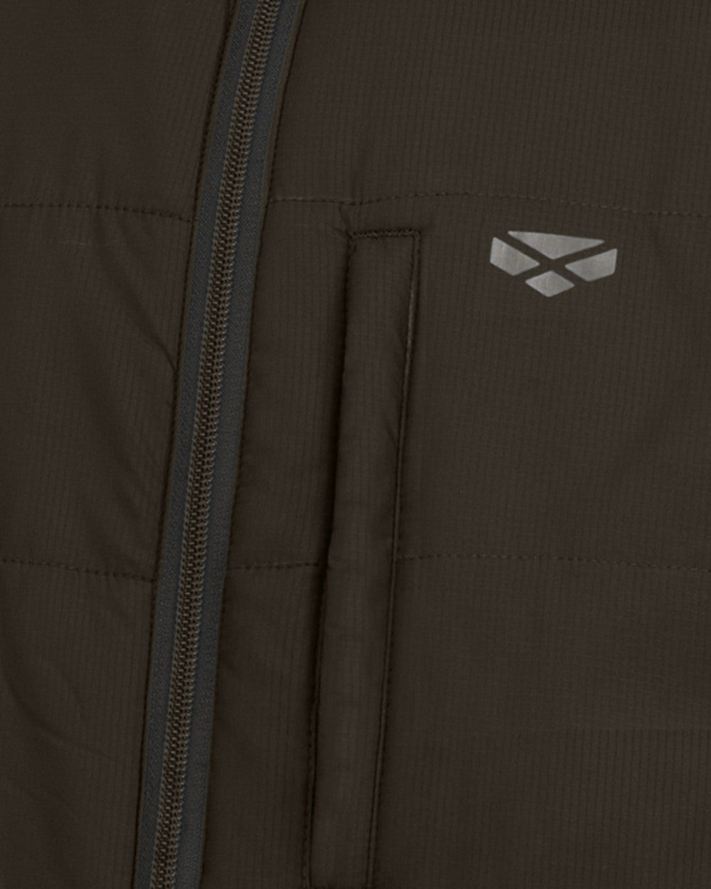 Olive coloured Hoggs of Fife Mens Aviemore Reversible Insulated Jacket on white background