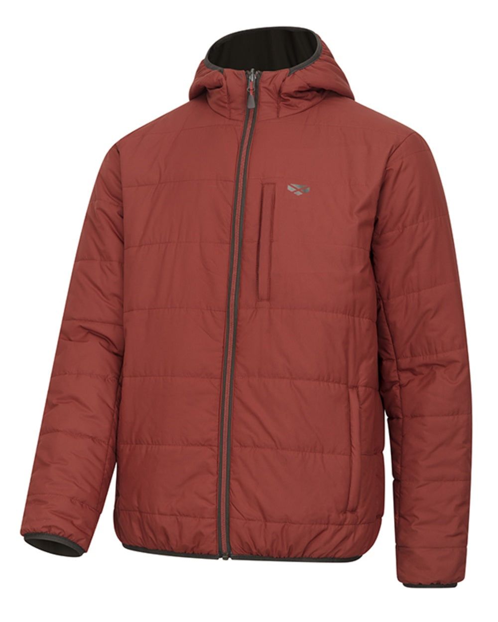 Olive coloured Hoggs of Fife Mens Aviemore Reversible Insulated Jacket on white background