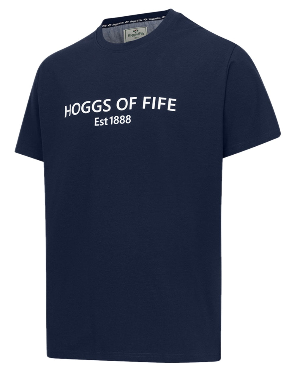 Navy Coloured Hoggs of Fife Mens Canonbie Printed T-Shirt on white background
