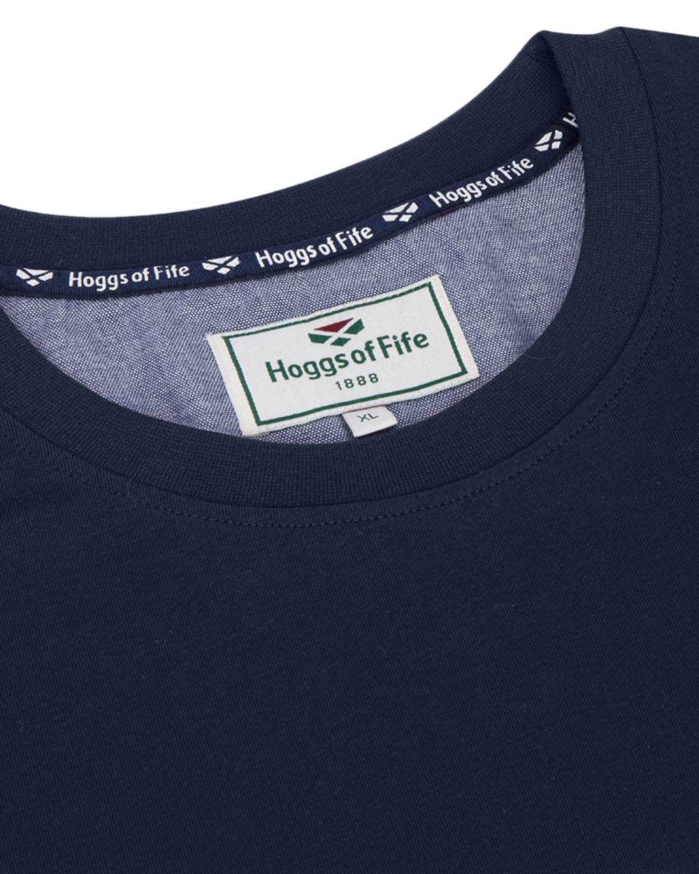Navy Coloured Hoggs of Fife Mens Canonbie Printed T-Shirt on white background