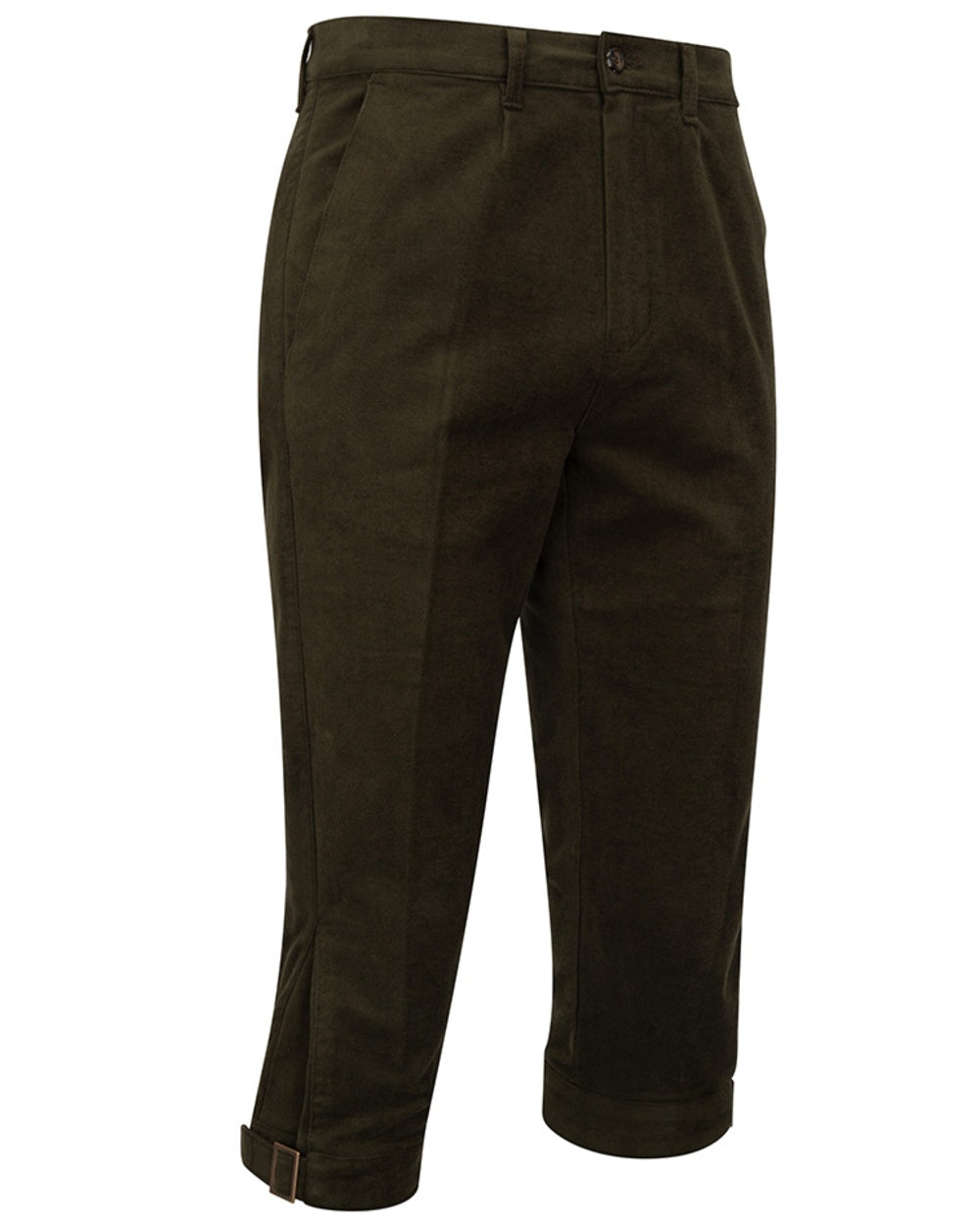 Olive Green colouredHoggs of Fife Mens Durness Moleskin Breeks on white background