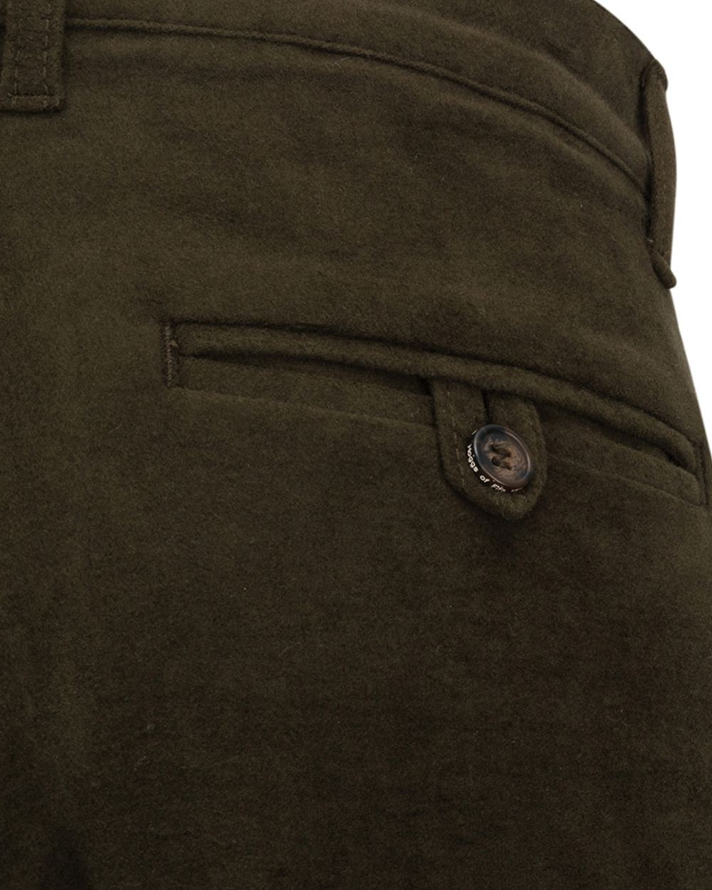 Olive Green colouredHoggs of Fife Mens Durness Moleskin Breeks on white background