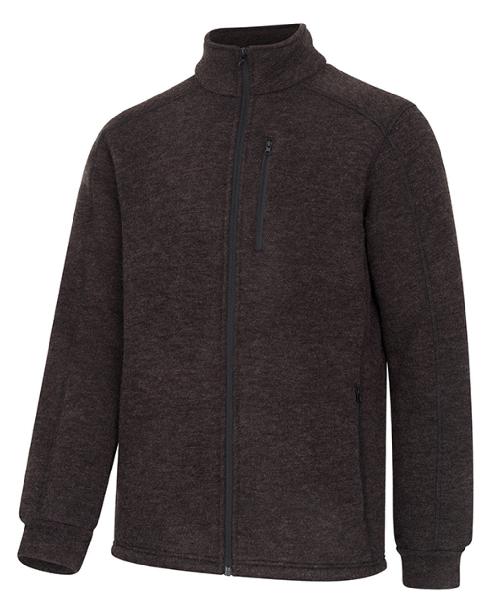 Bracken coloured Hoggs of Fife Mens Gairloch Knitted Fleece Lined Jacket on white background