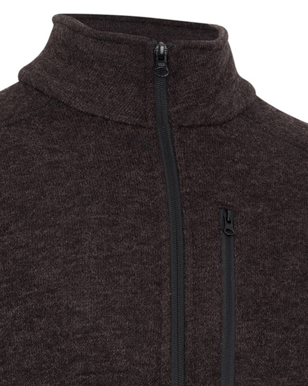Bracken coloured Hoggs of Fife Mens Gairloch Knitted Fleece Lined Jacket on white background