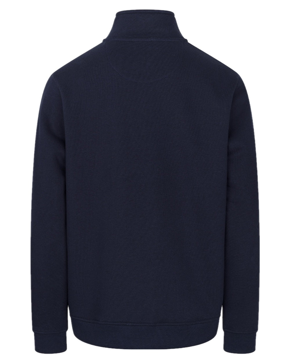 Navy Coloured Hoggs of Fife Mens Galloway 1888 Plain Quarter Zip Sweatshirt on white background