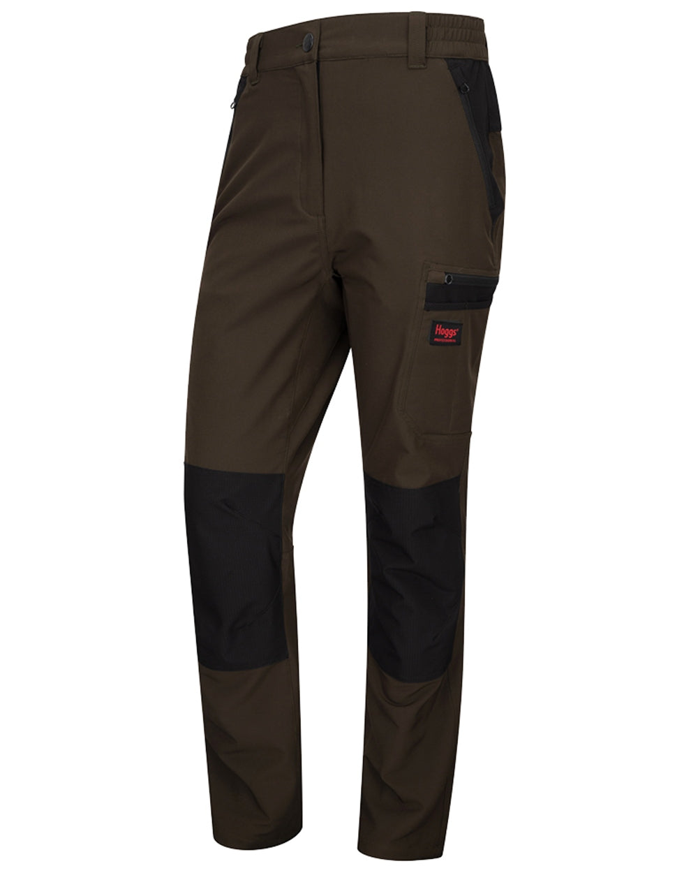 Green Black coloured Hoggs of Fife Mens Green King Active Utility Trousers on white background