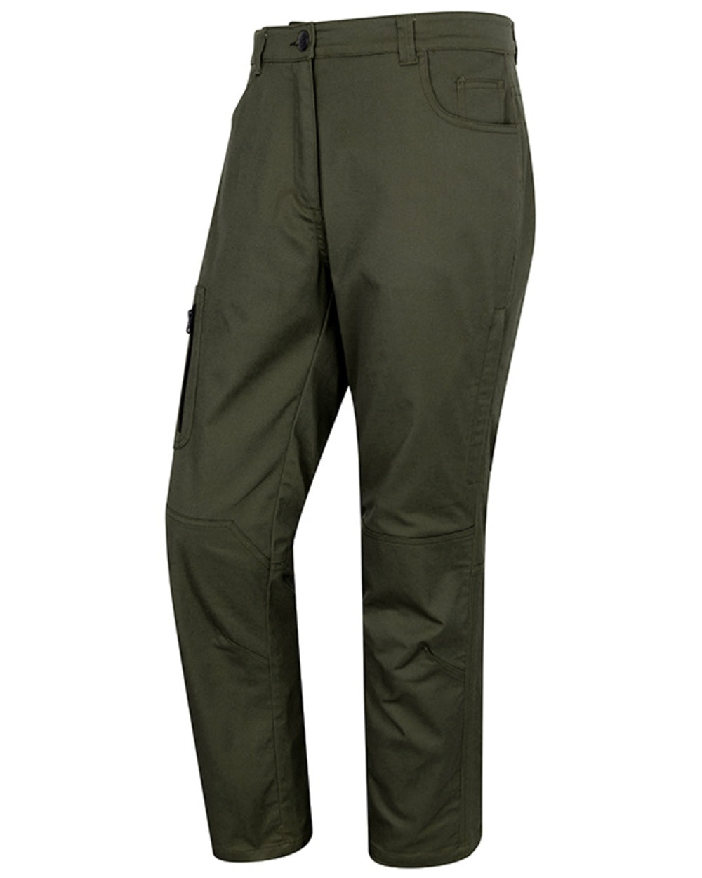 Green coloured Hoggs of Fife Mens Green King Unlined Utility Trousers on white background