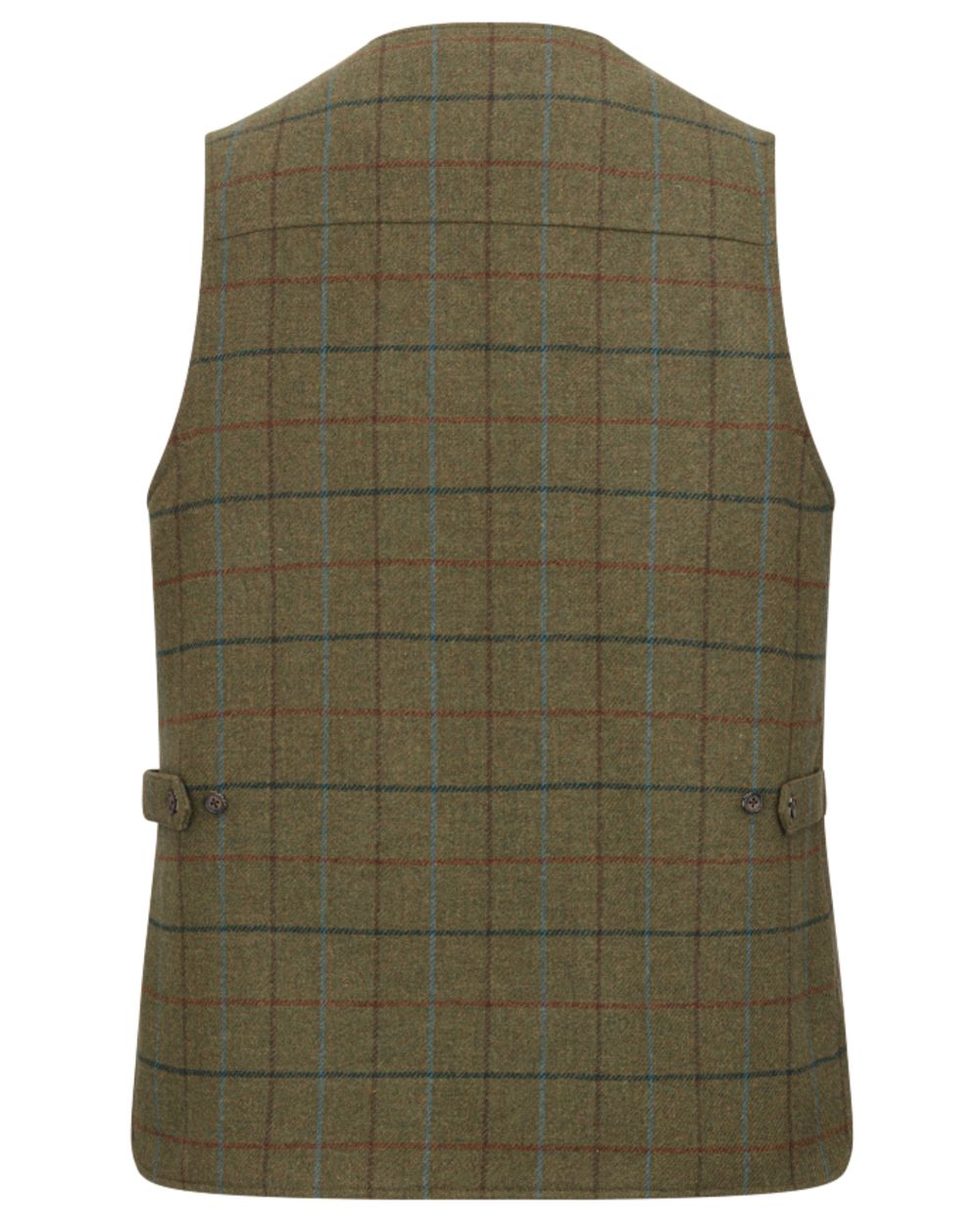 Green Blue coloured Hoggs of Fife Mens Kingussie Technical Tweed Field Waistcoat on white background