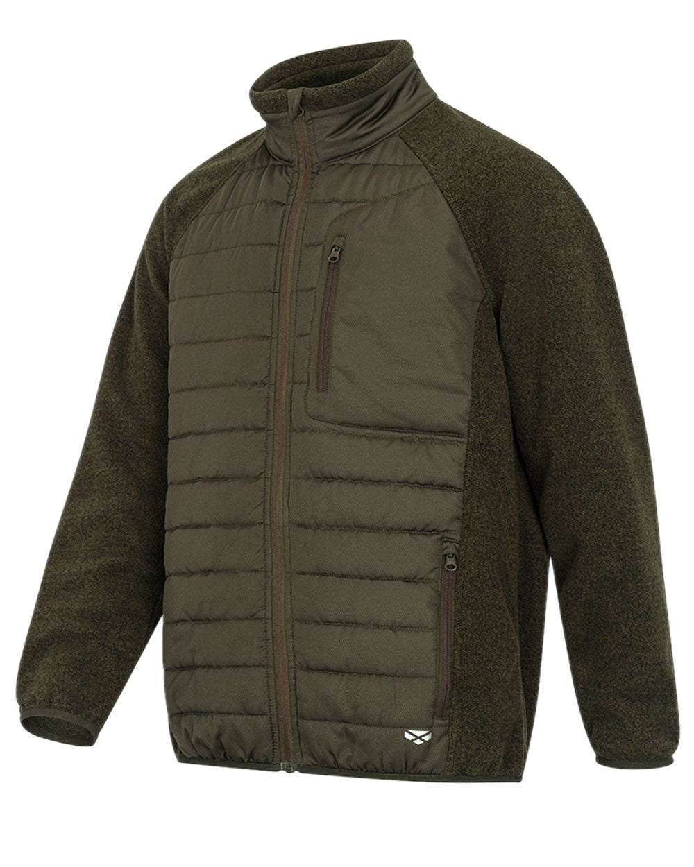 Dark Forest Marl Coloured Hoggs of Fife Mens Melville Hybrid Jacket on white background