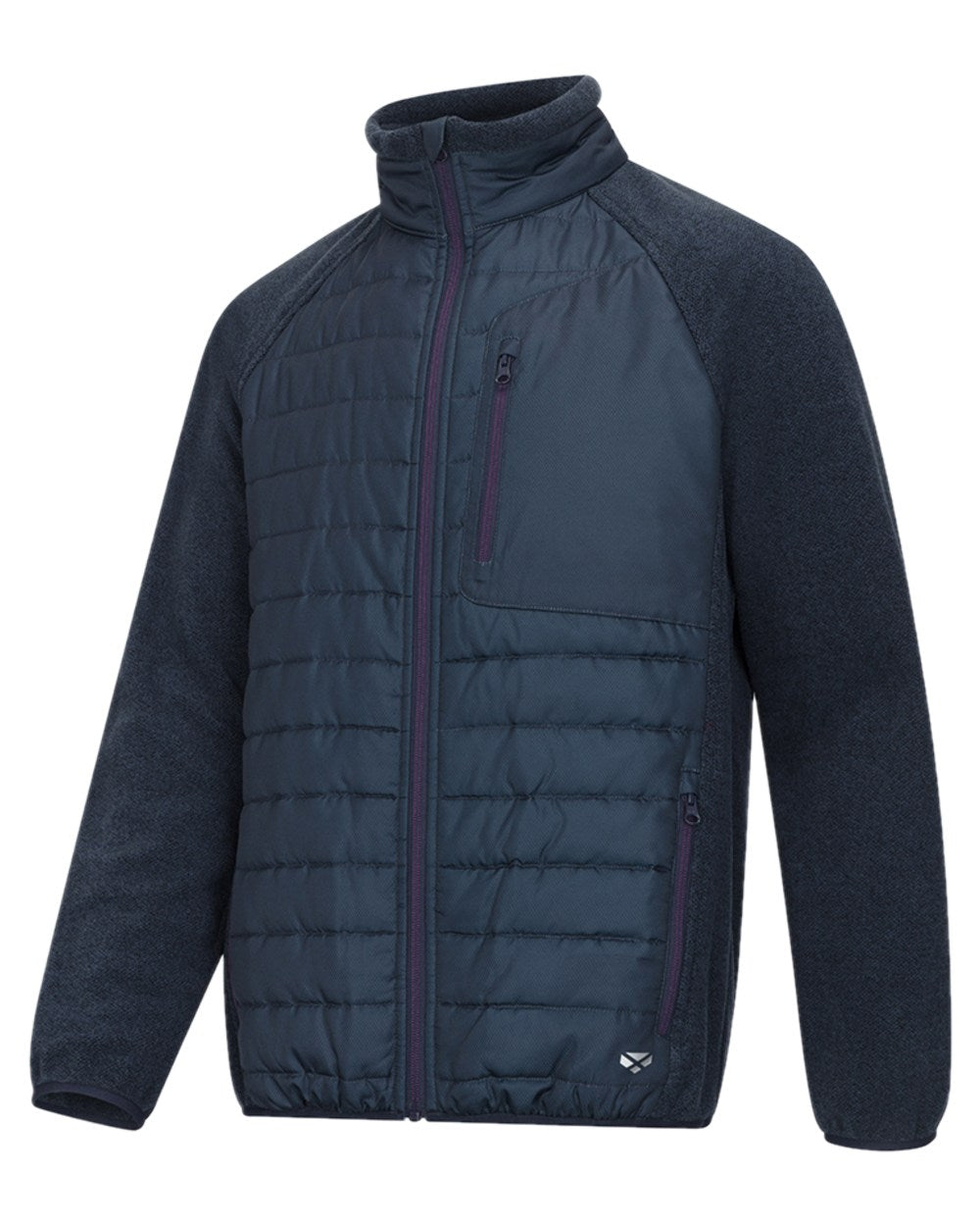 Midnight Navy Marl Coloured Hoggs of Fife Mens Melville Hybrid Jacket on white background