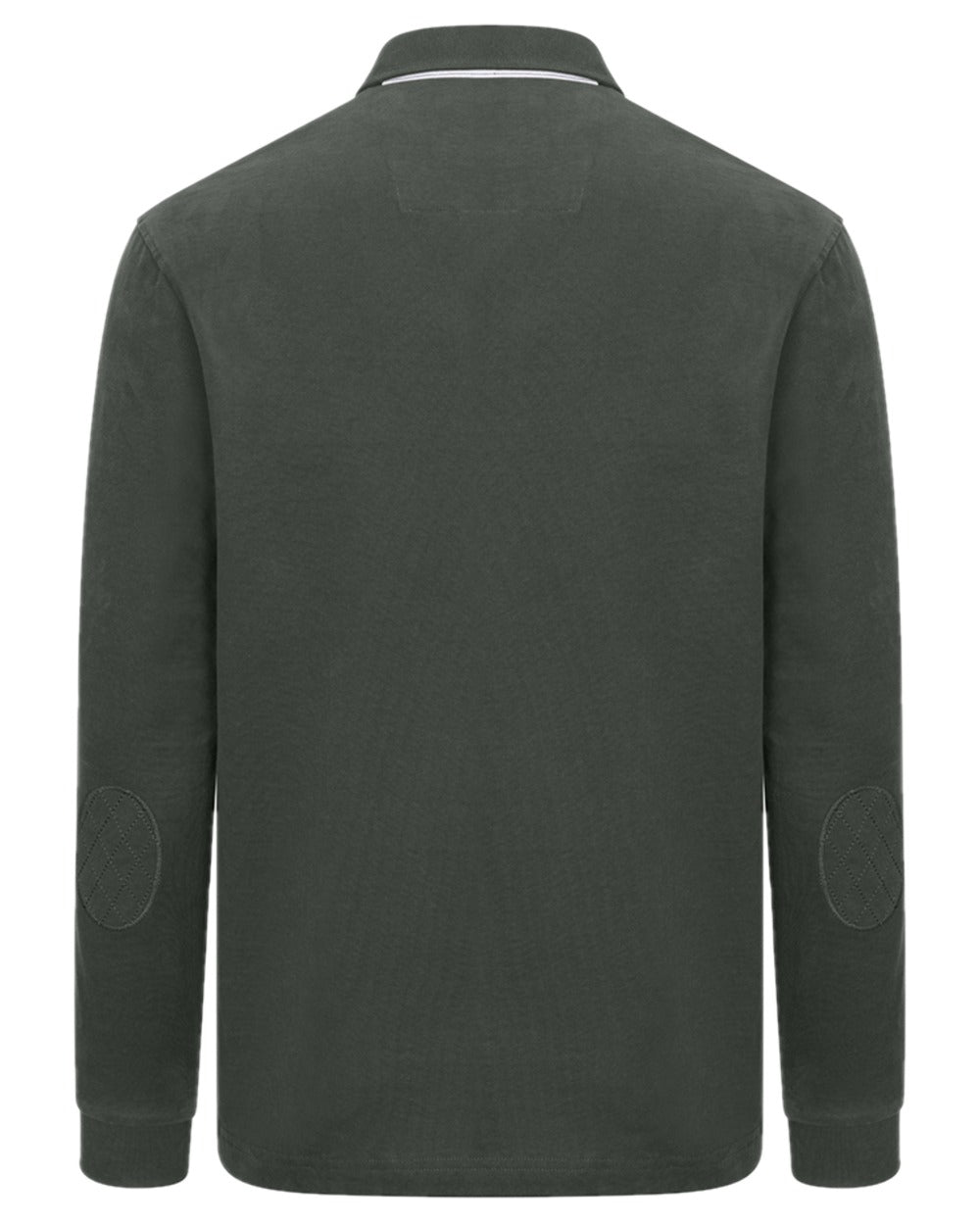 Forest Coloured Hoggs of Fife Mens Moffat Long Sleeve Rugby Shirt on white background