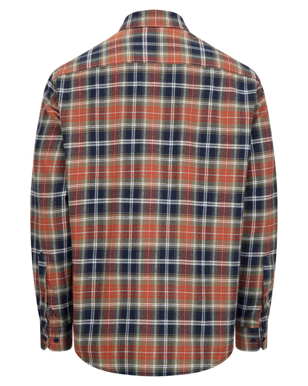 Green Rust Check Coloured Hoggs of Fife Mens Pitcairn Flannel Check Shirt on white background