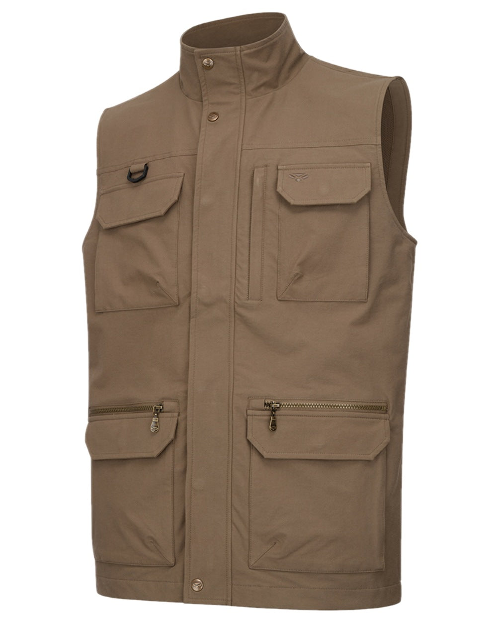 Khaki Coloured Hoggs of Fife Mens Rothesay Utility Gilet on white background