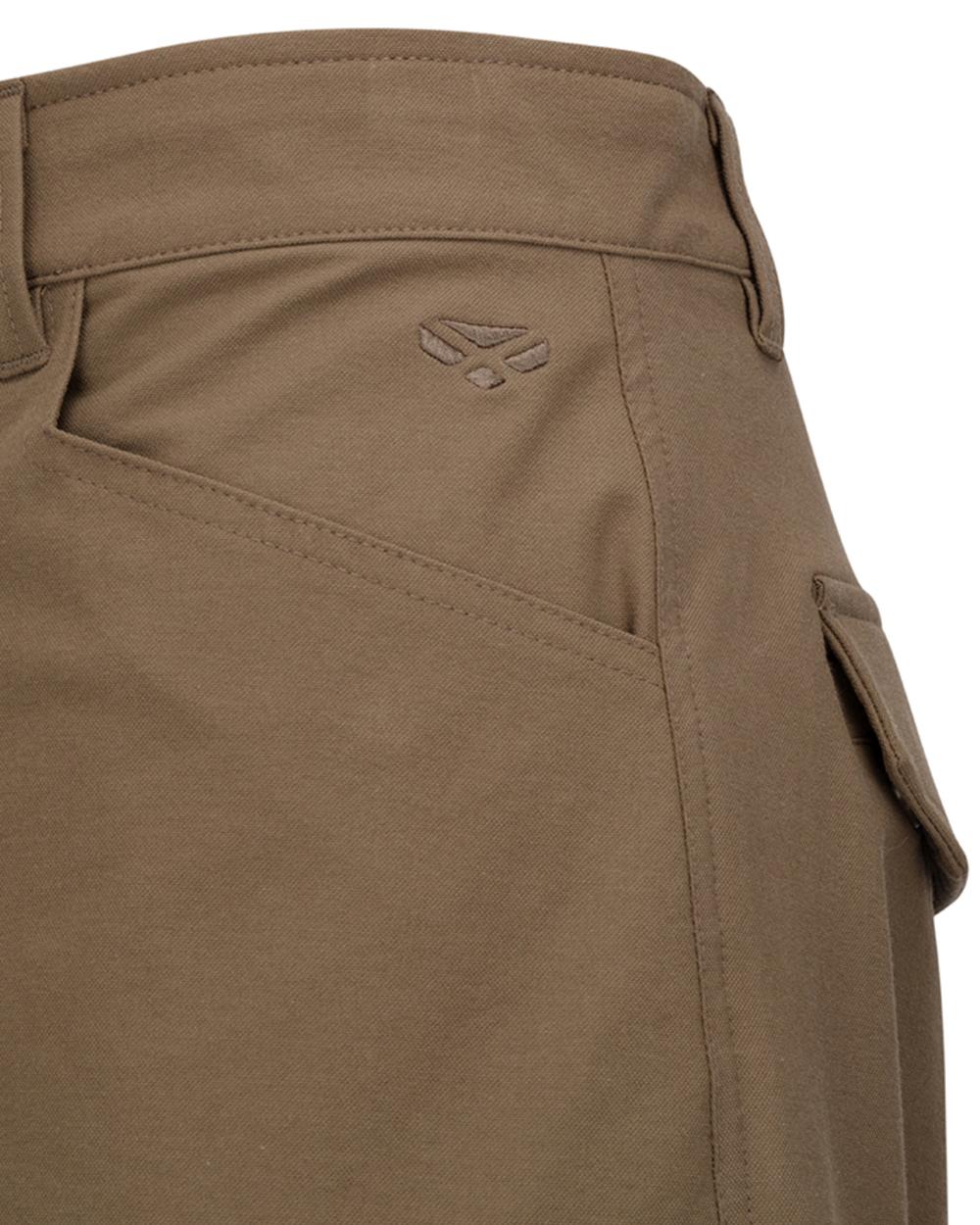 Khaki coloured Hoggs of Fife Mens Rothesay Utility Shorts on white background