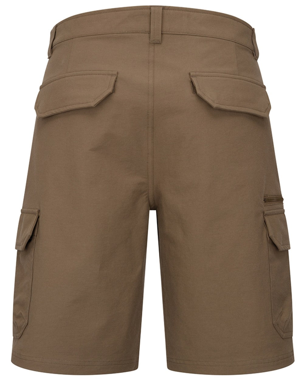 Khaki coloured Hoggs of Fife Mens Rothesay Utility Shorts on white background