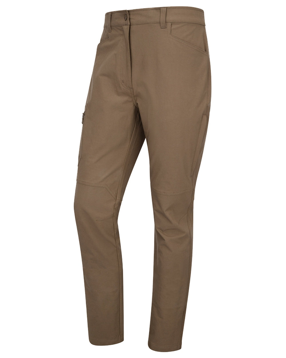 Khaki coloured Hoggs of Fife Mens Rothesay Utility Trousers on white background