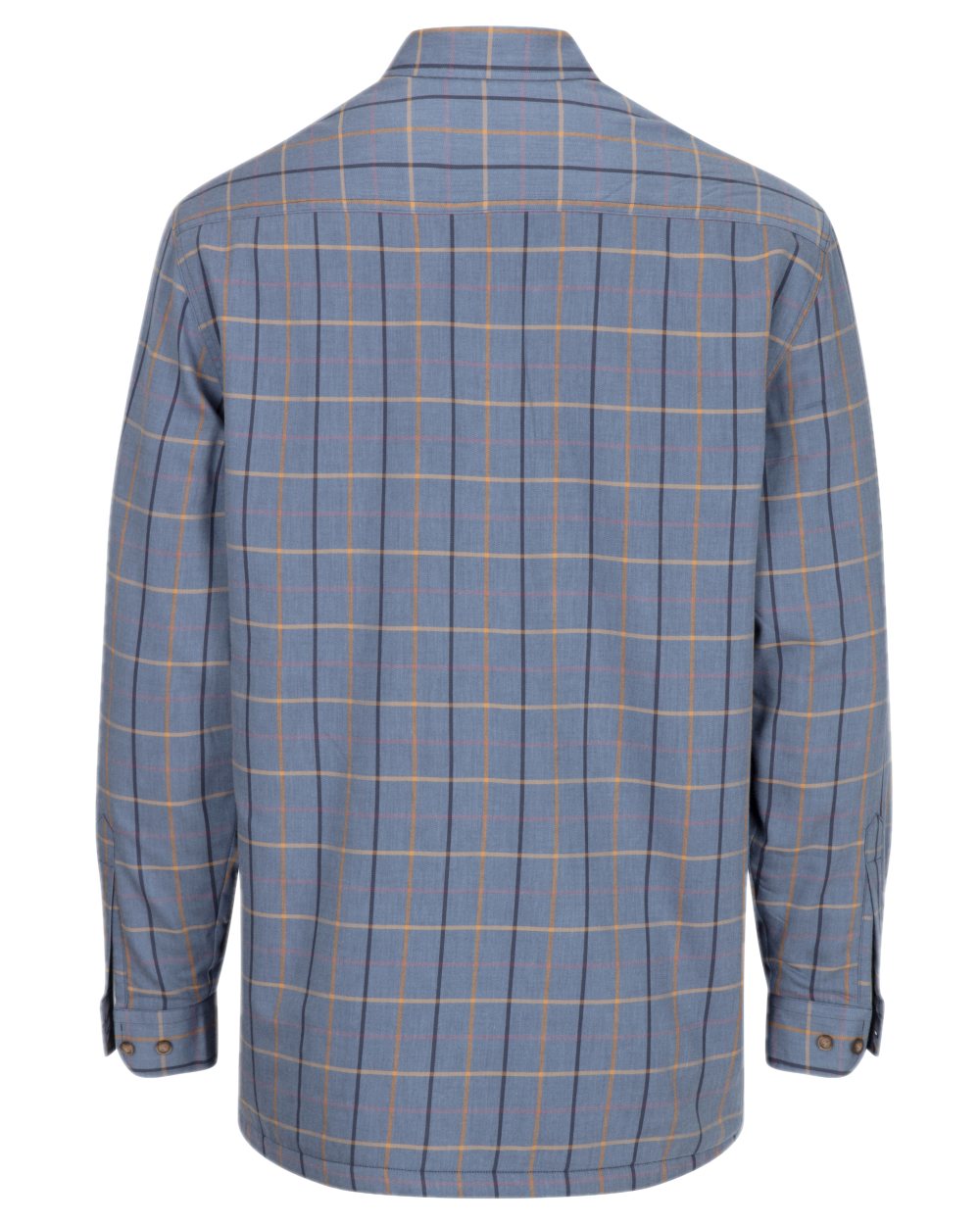 Blackthorn Sky Blue Check Coloured Hoggs of Fife Micro Fleece Lined Shirt on white background