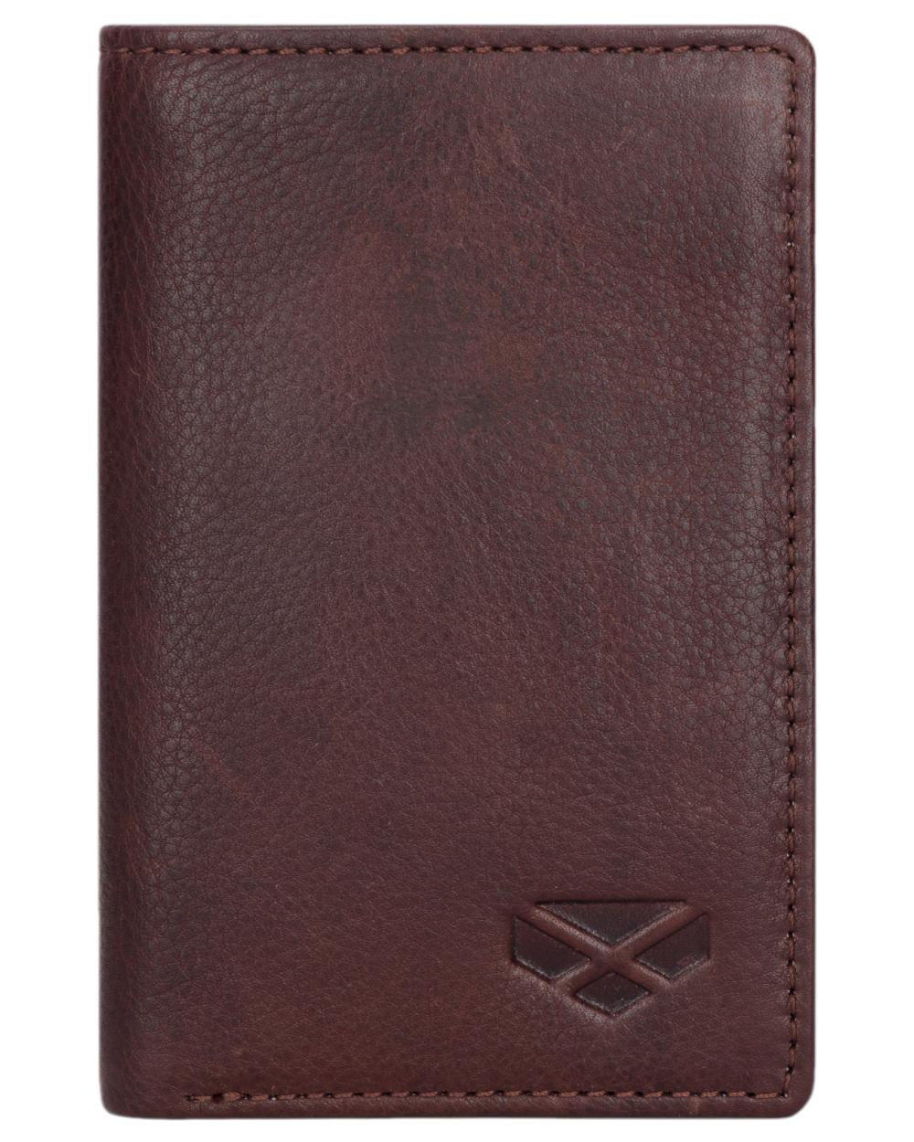 Dark Brown Coloured Hoggs of Fife Monarch Credit Card Wallet on white background