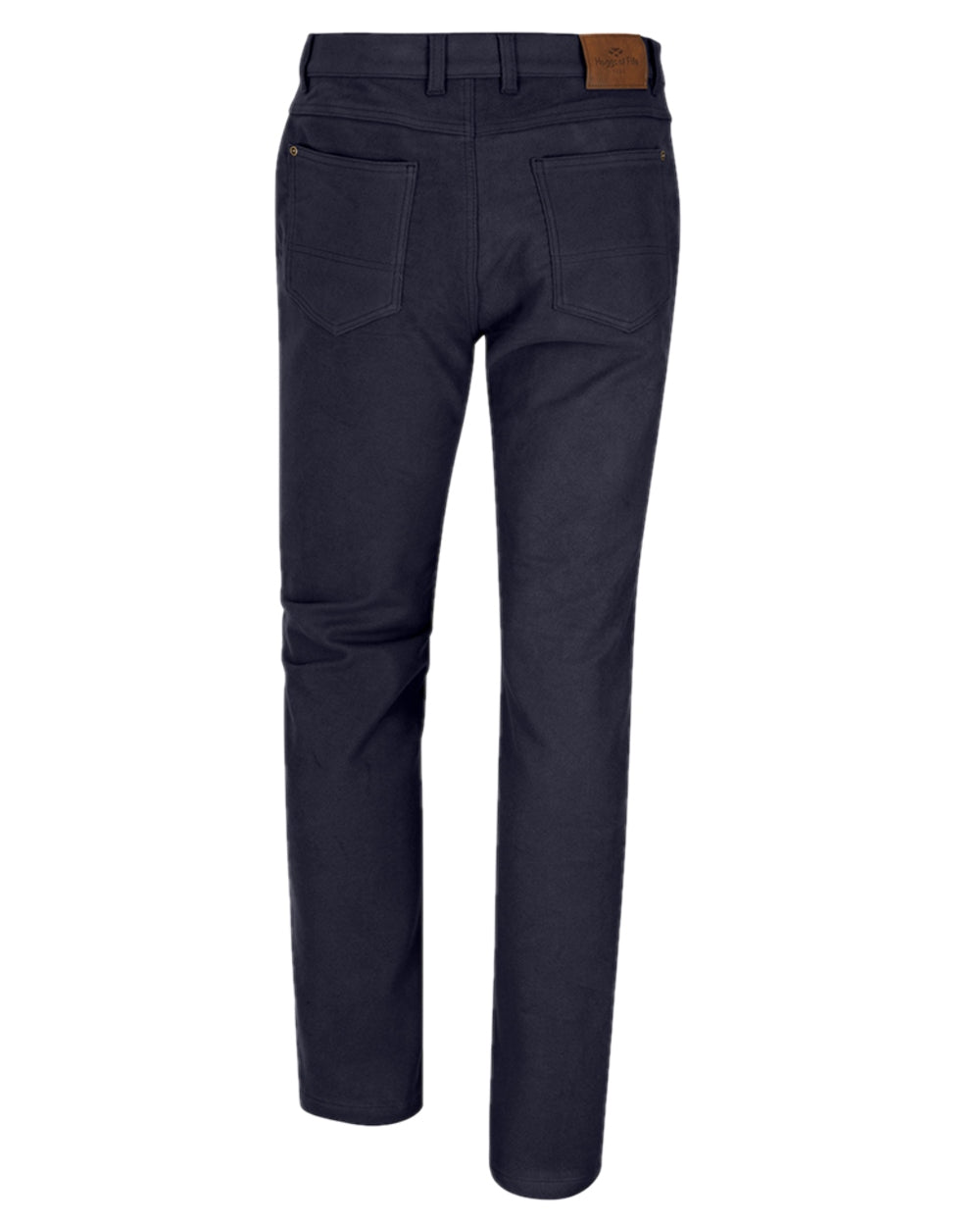 Navy Coloured Hoggs of Fife Monarch II Moleskin Jeans on white background