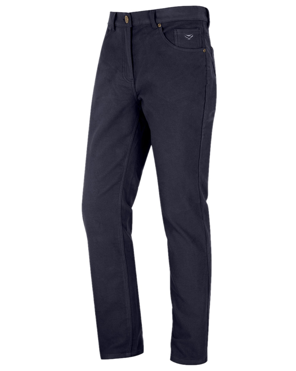 Navy Coloured Hoggs of Fife Monarch II Moleskin Jeans on white background