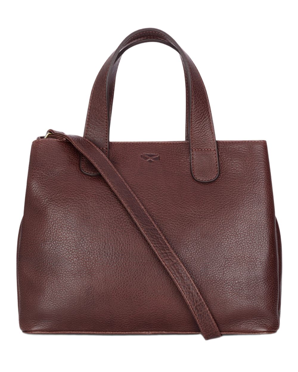 Conker Coloured Hoggs of Fife Monarch Leather Handbag on white background