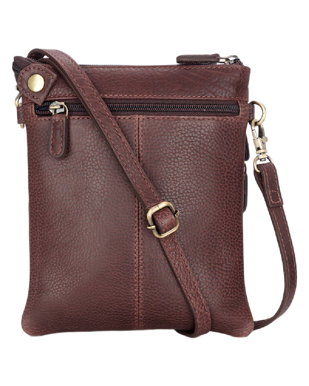 Conker Coloured Hoggs of Fife Monarch Leather Travel Organiser on white background