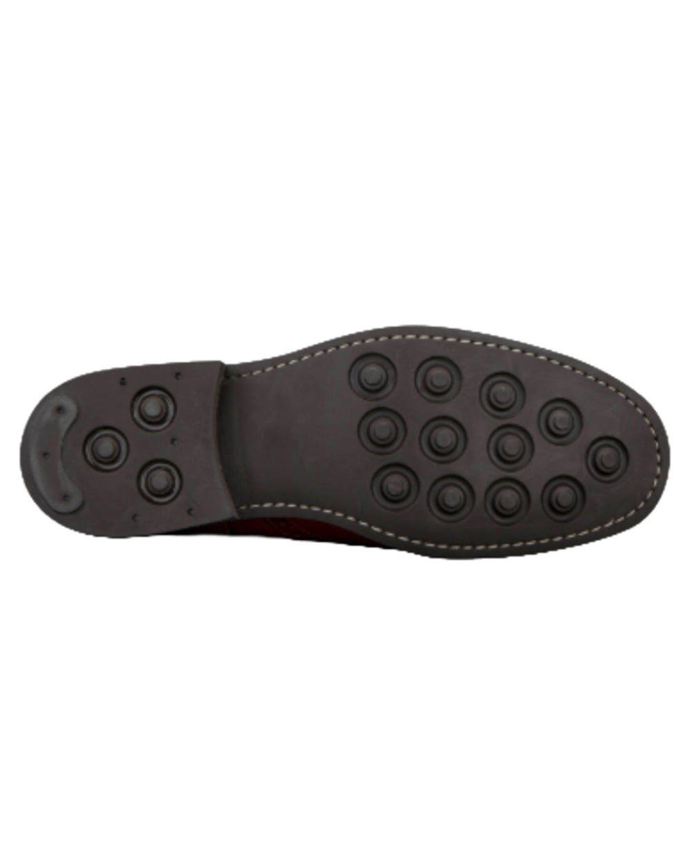 Black Coloured Hoggs of Fife Muirfield Brogue Shoe Rubber Soles on white background