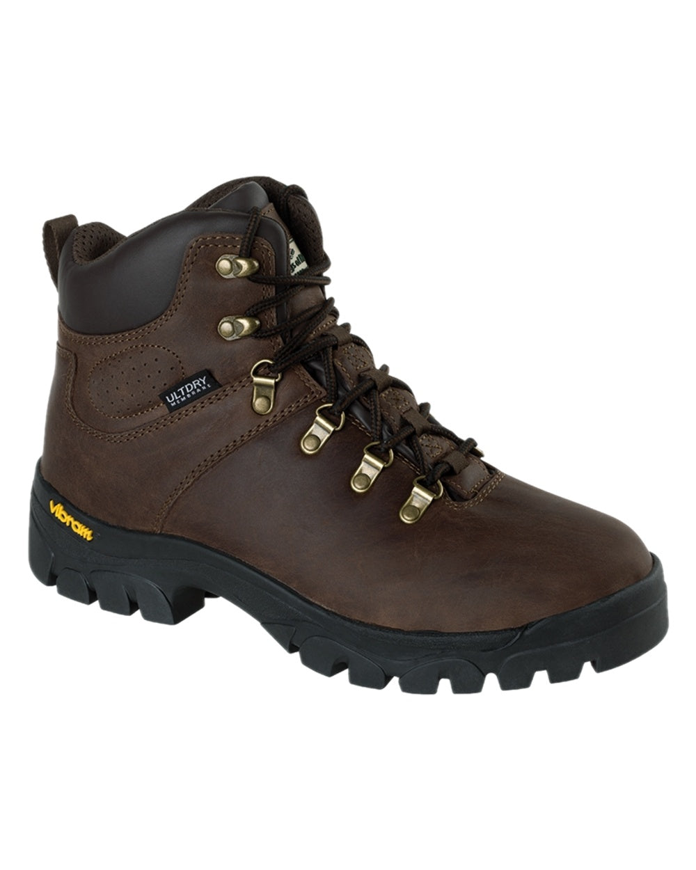 Brown Coloured Hoggs of Fife Munro Classic Leather Hiking Boots on white background