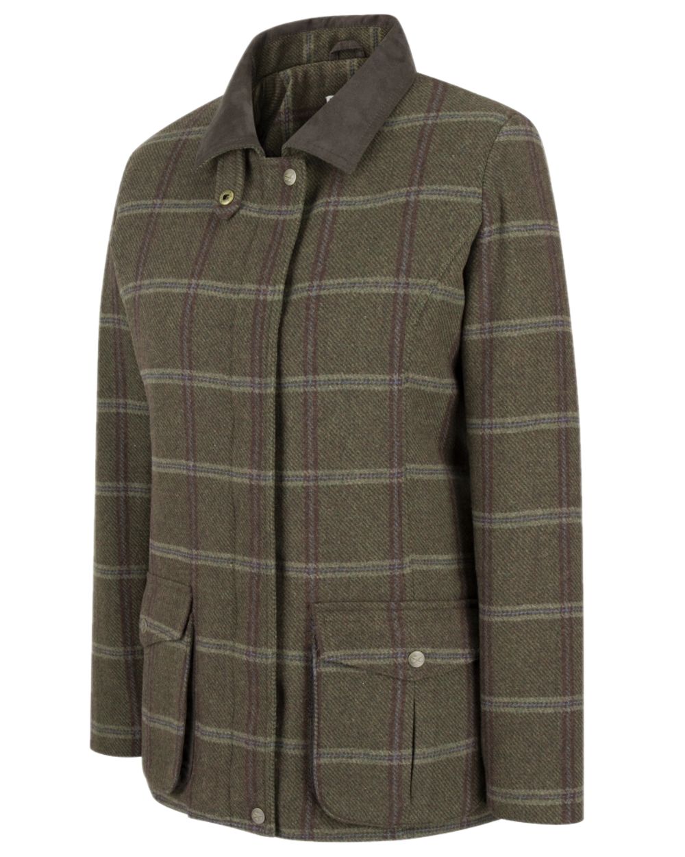 Bracken Tweed Coloured Hoggs of Fife Musselburgh Tweed Field Coat on white background