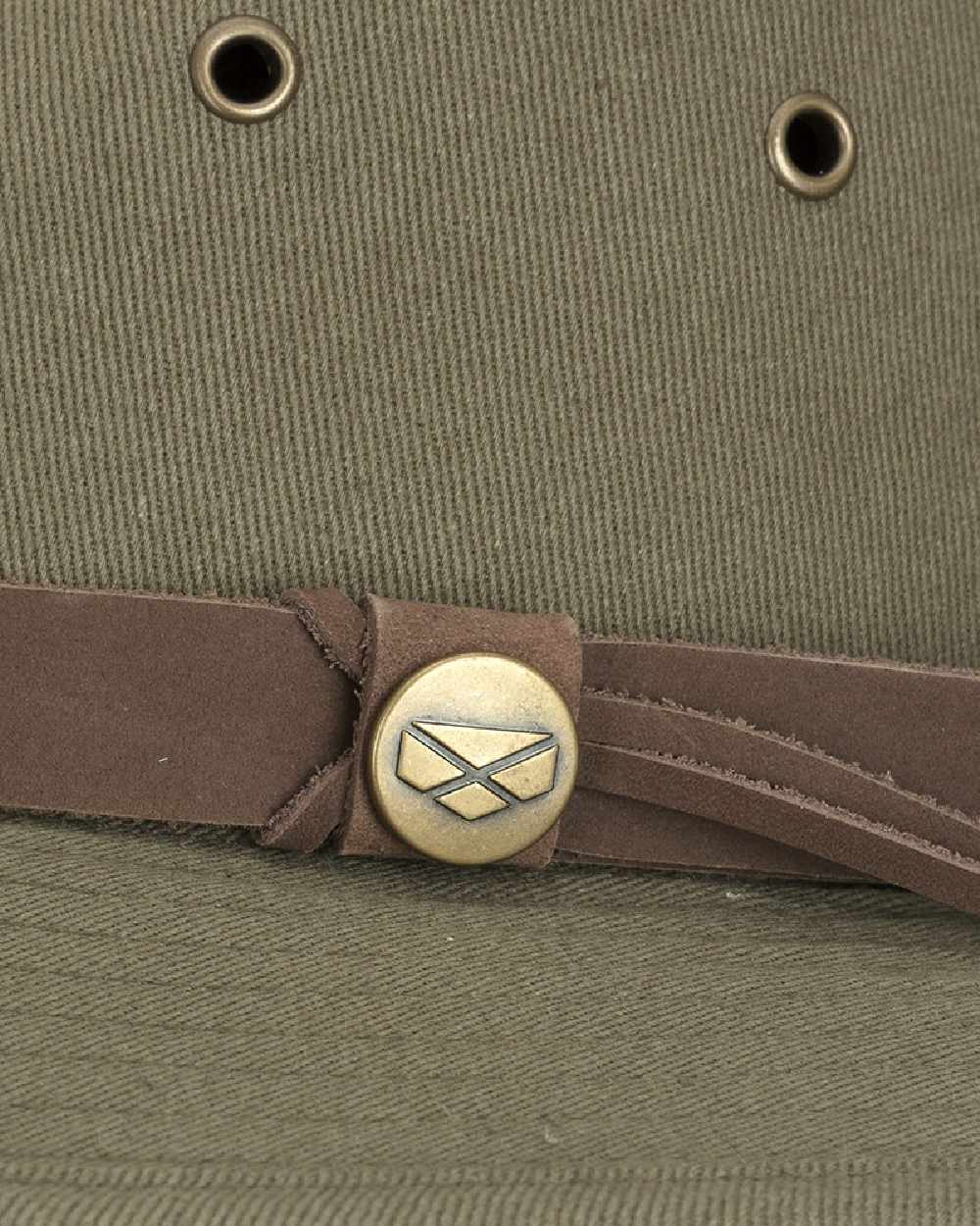 Khaki Coloured Hoggs of Fife Panmure Canvas Foldable Hat on white background