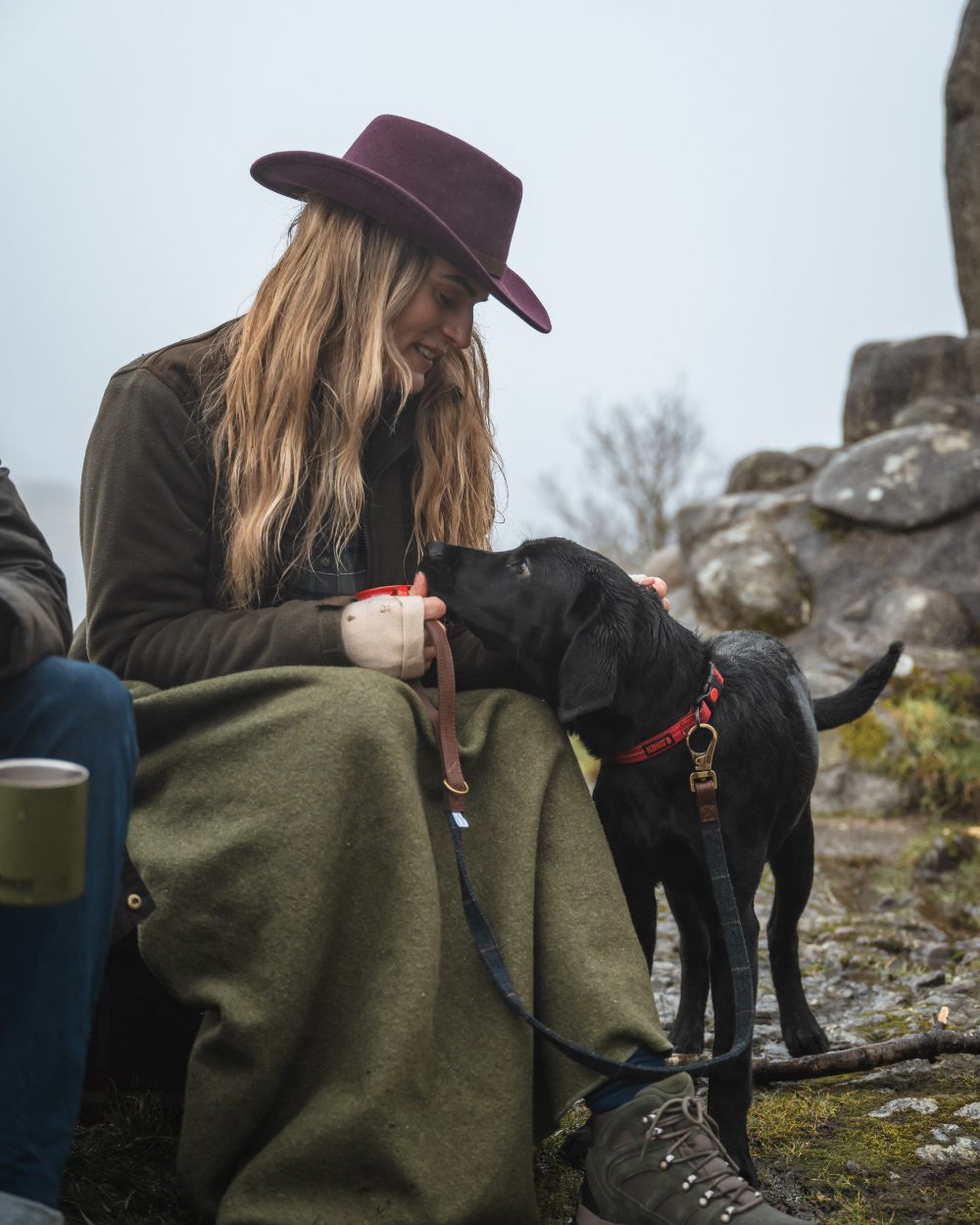 Merlot Coloured Hoggs of Fife Perth Crushable Felt Hat on mountain background