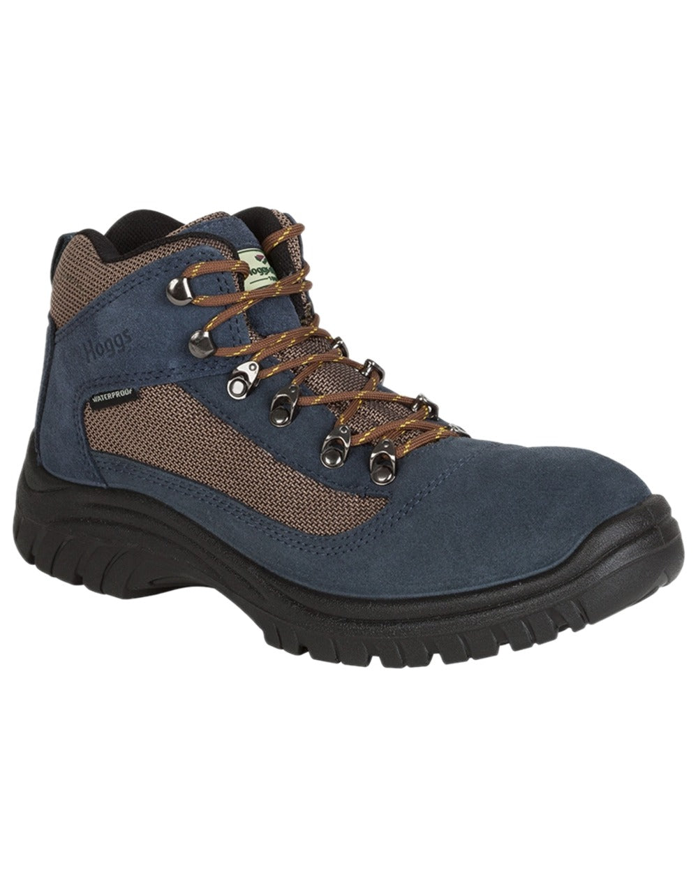 French Navy Coloured Hoggs of Fife Rambler Waterproof Hiking Boots on white background