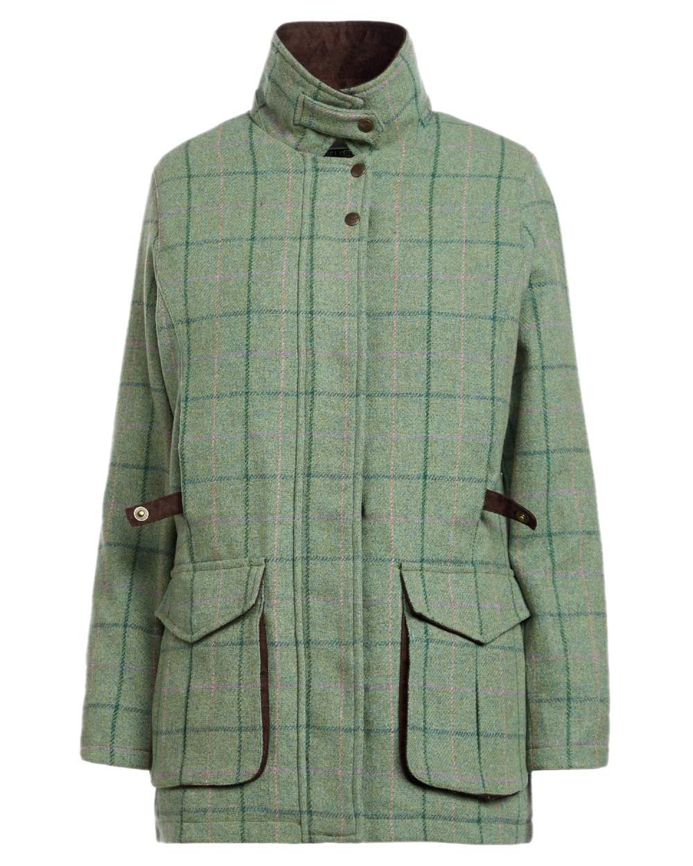 Spring Bracken Coloured Hoggs of Fife Roslin Ladies Technical Tweed Field Coat on white background