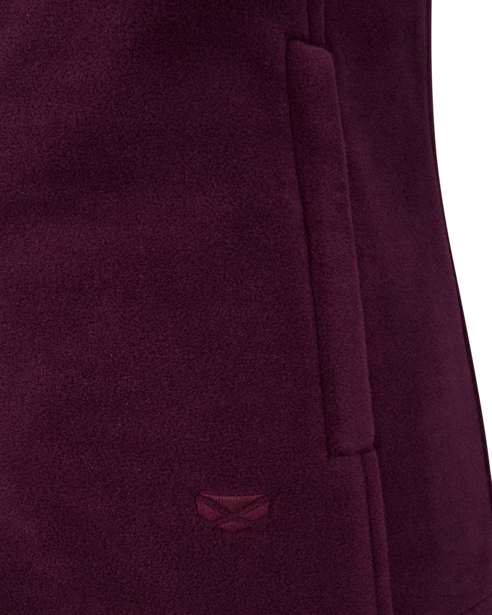 Merlot Coloured Hoggs of Fife Stenton Ladies Fleece Gilet on white background