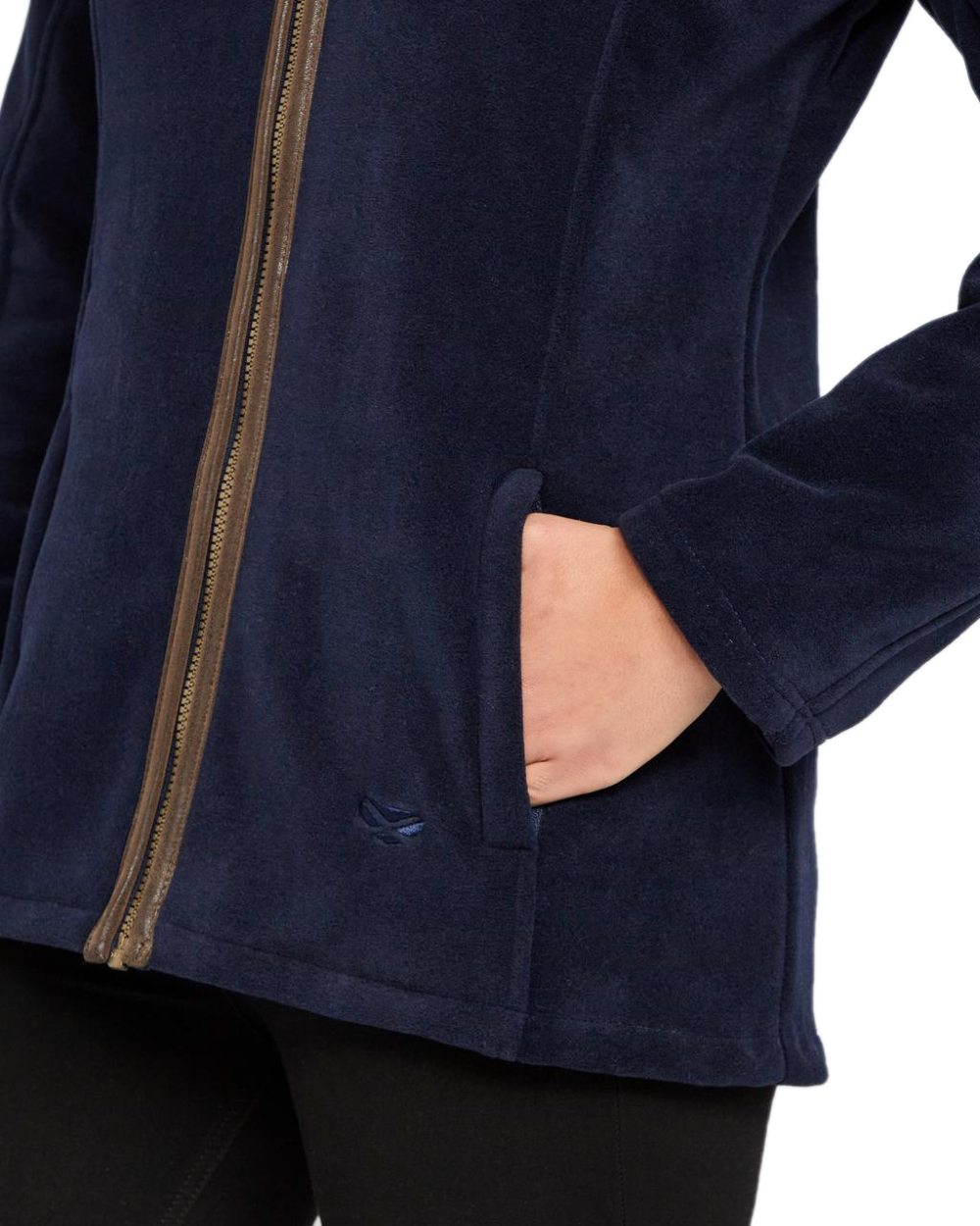 Navy Coloured Hoggs of Fife Stenton Ladies Fleece Jacket on white background