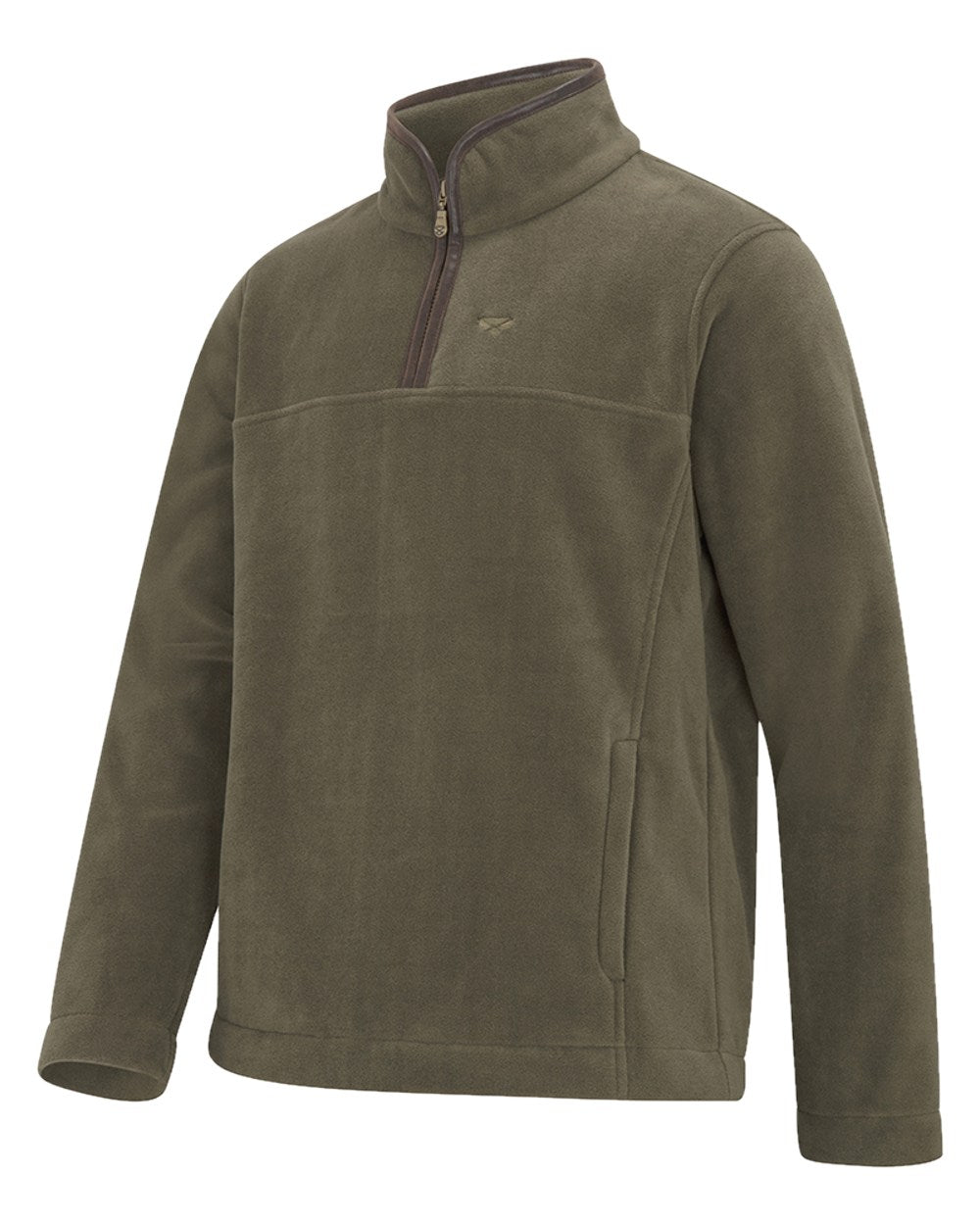 Lovat Coloured Hoggs of Fife Stenton Quarter Zip Fleece on white background