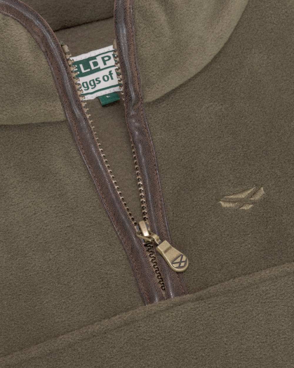 Lovat Coloured Hoggs of Fife Stenton Quarter Zip Fleece on white background