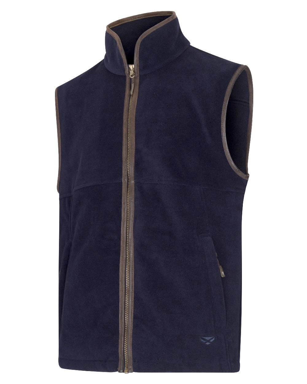 Midnight Navy coloured Hoggs of Fife Stenton Technical Fleece Gilet on white background