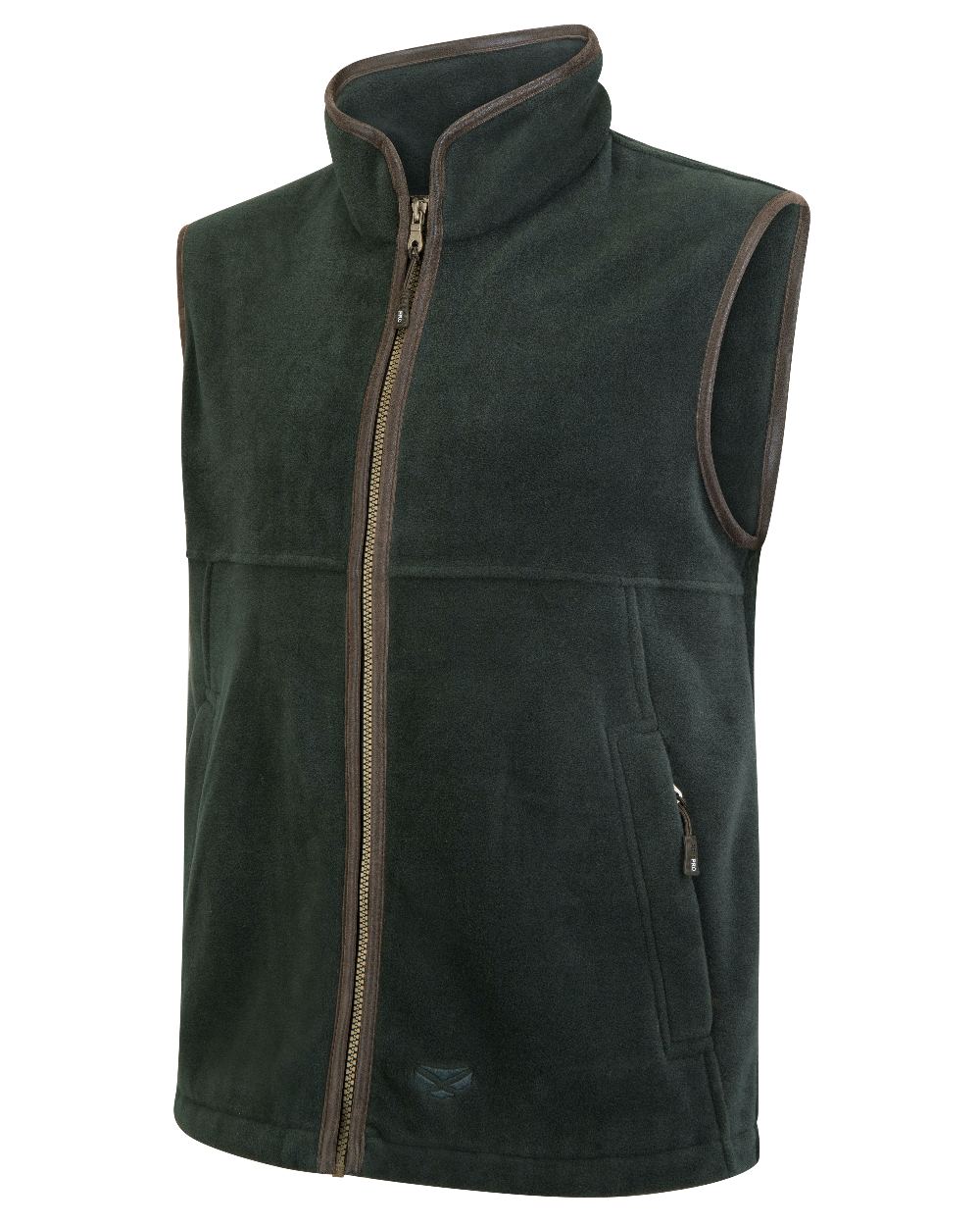 Pine Green coloured Hoggs of Fife Stenton Technical Fleece Gilet on white background