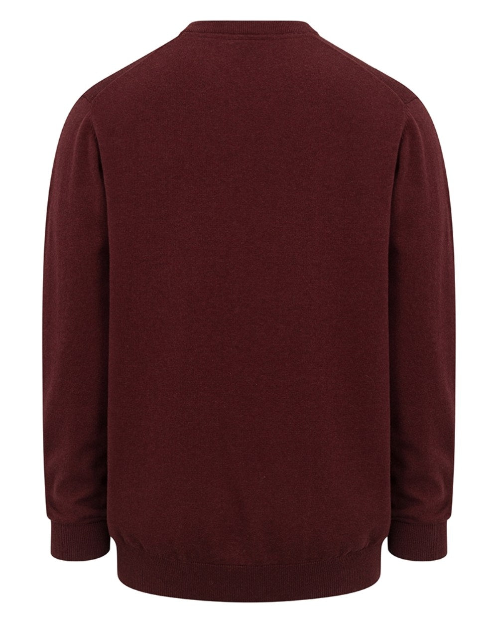 Berry Red Coloured Hoggs of Fife Stirling II Long Sleeve Pullover on white background