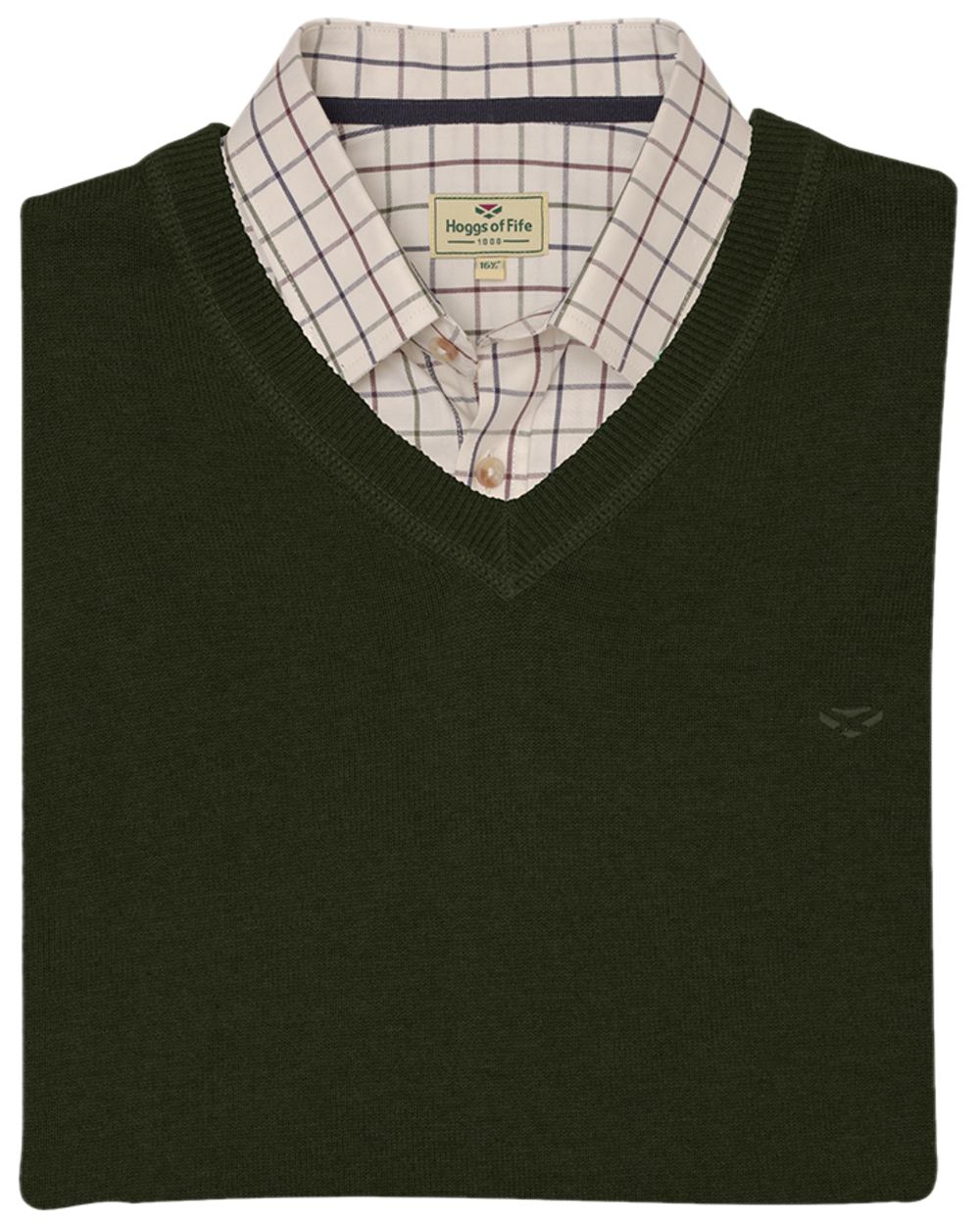 Fern Green Coloured Hoggs of Fife Stirling II Long Sleeve Pullover on white background