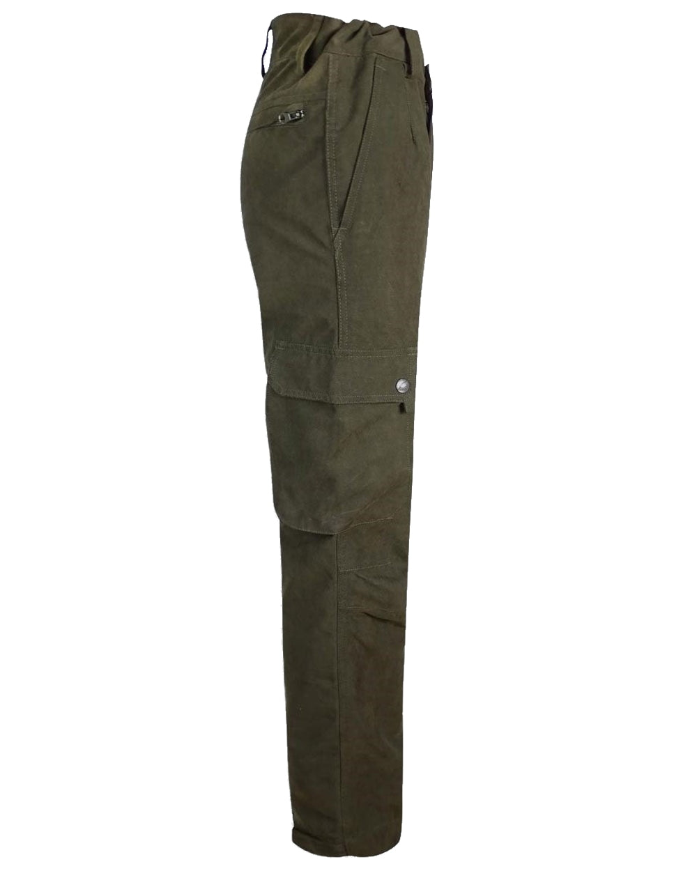 Dark Green coloured Hoggs of Fife Struther Waterproof Field Trousers on white background