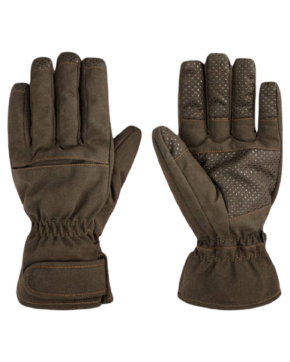 Dark Green coloured Hoggs of Fife Struther Waterproof Gloves on white background