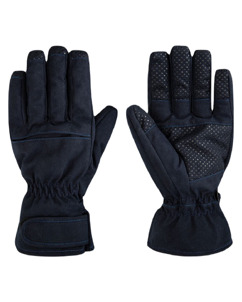 Navy coloured Hoggs of Fife Struther Waterproof Gloves on white background