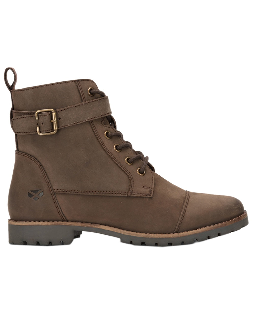 Brown Coloured Hoggs of Fife Womens Bridle Buckle Boots on white background