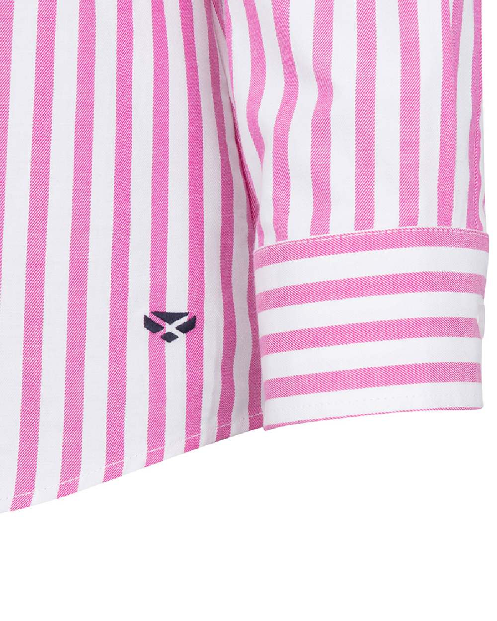 Berry Coloured Hoggs of Fife Womens Sophia Oversized Stripe Shirt on white background