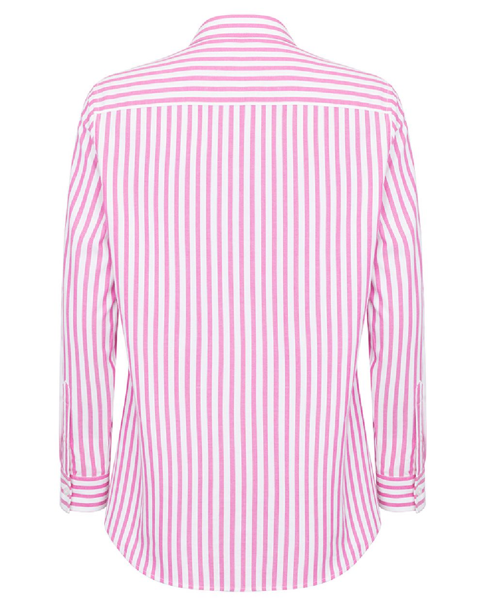Berry Coloured Hoggs of Fife Womens Sophia Oversized Stripe Shirt on white background