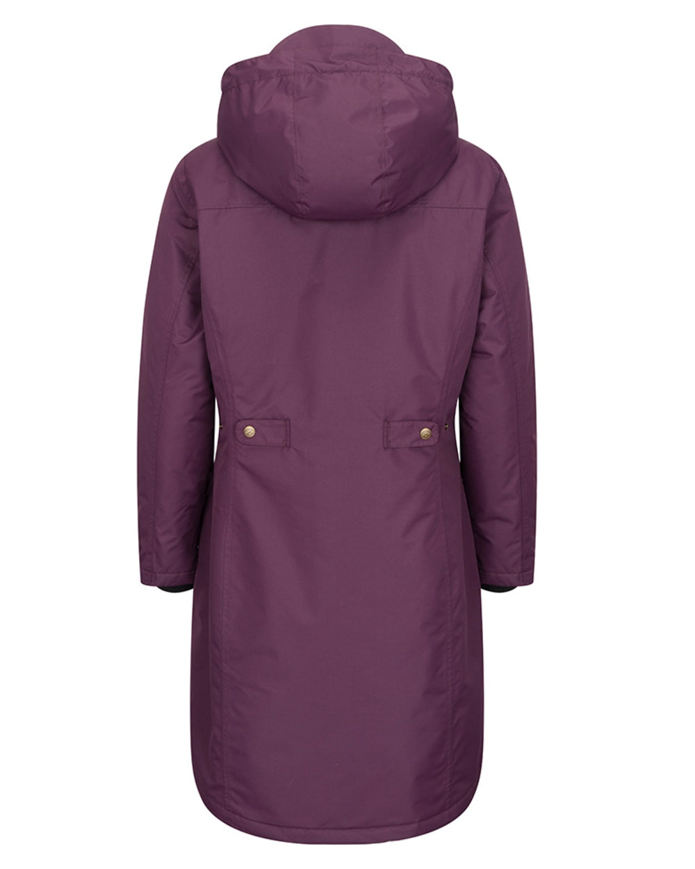 Black Berry Coloured Hoggs of Fife Womens Walker Long Coat on white background